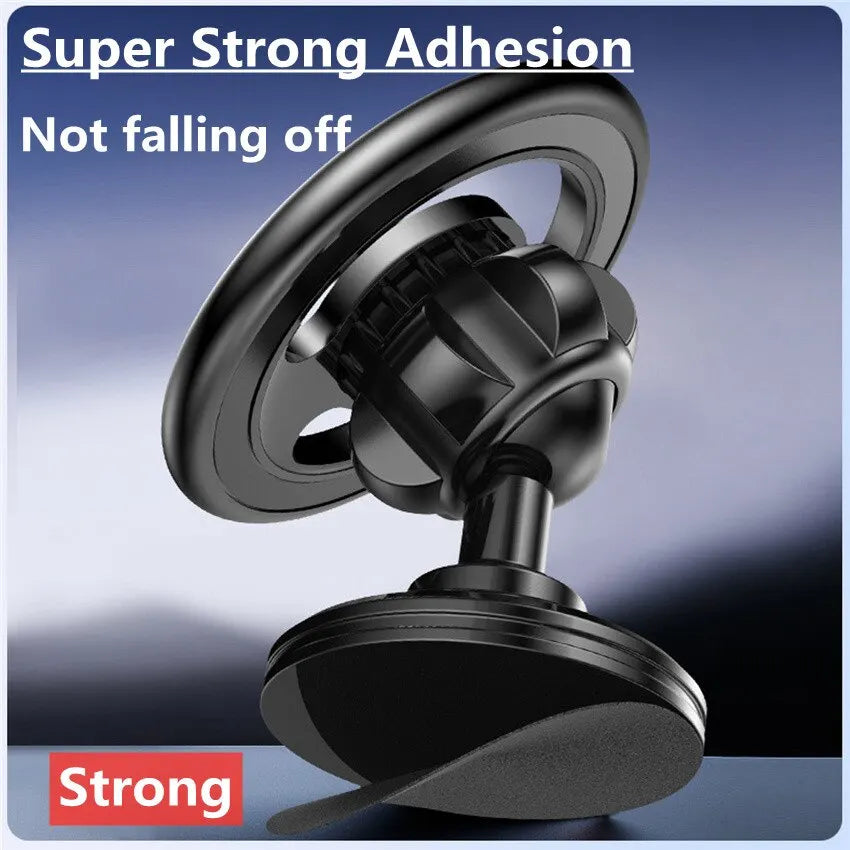 Magnetic Car Phone Holder Mount | Strong Magnet Car Stand for iPhone 15/14/13/12 (MagSafe), Samsung & Xiaomi | 360° Rotation GPS Mobile Bracket