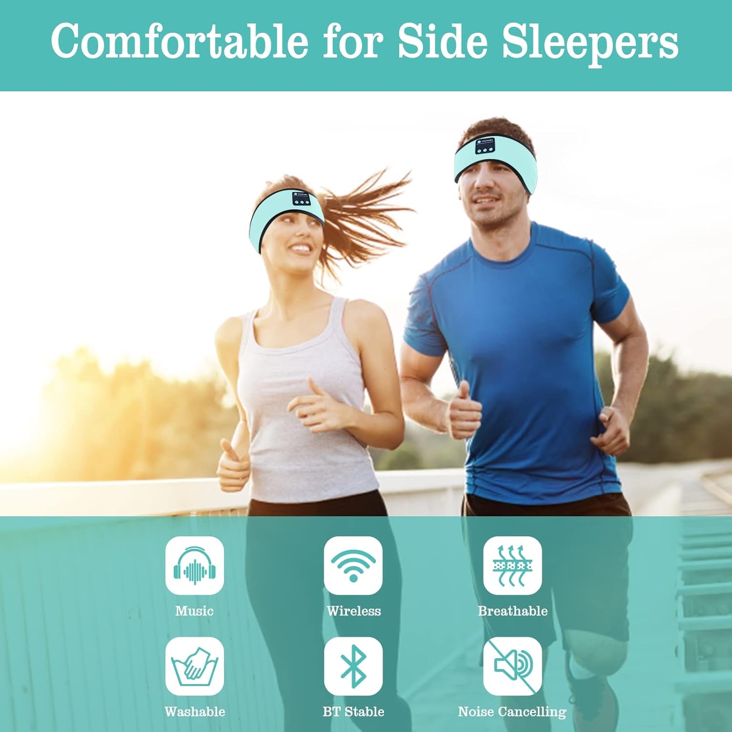 Sleep Headphones Headband – Wireless Bluetooth Music Headband with Ultra-Thin HD Stereo Speakers | Sports Headphones for Running, Yoga, Meditation & Side Sleepers