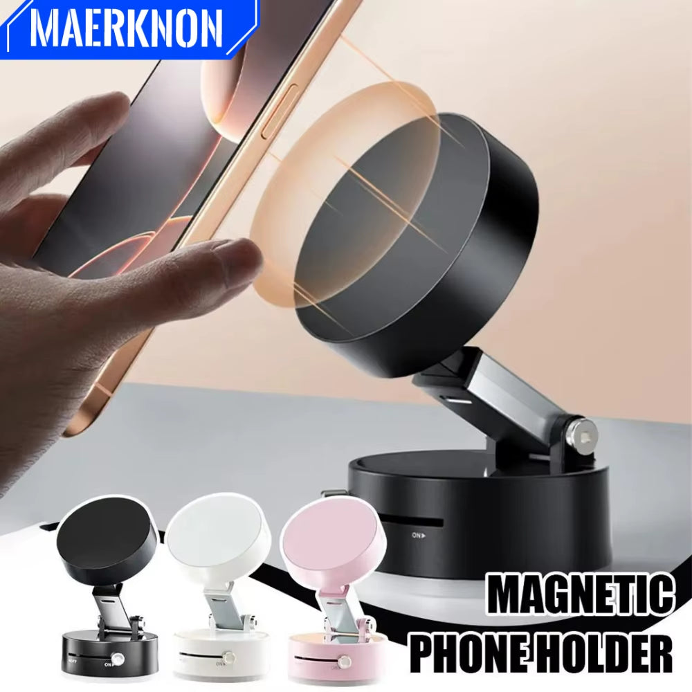 More Portable Vacuum Magnetic Mobile Phone Bracket Adjustable Double-Sided Suction Cup Holder Lazy Stand for All Smartphone