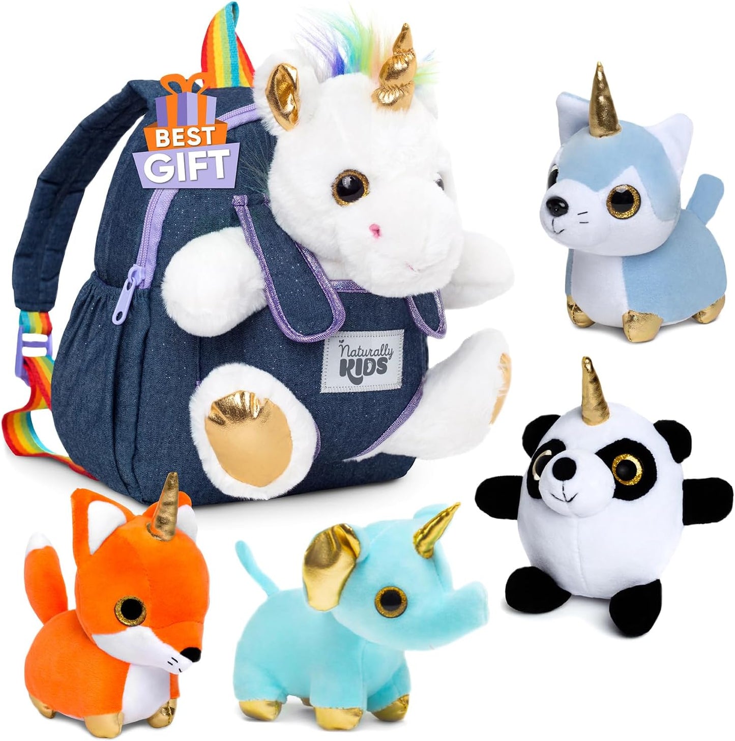 Wolf Backpack, Wolf Toys for Kids 3-5, Toddler Husky Stuffed Animal Gifts for 2 3 4 5 Year Old Girl Boy