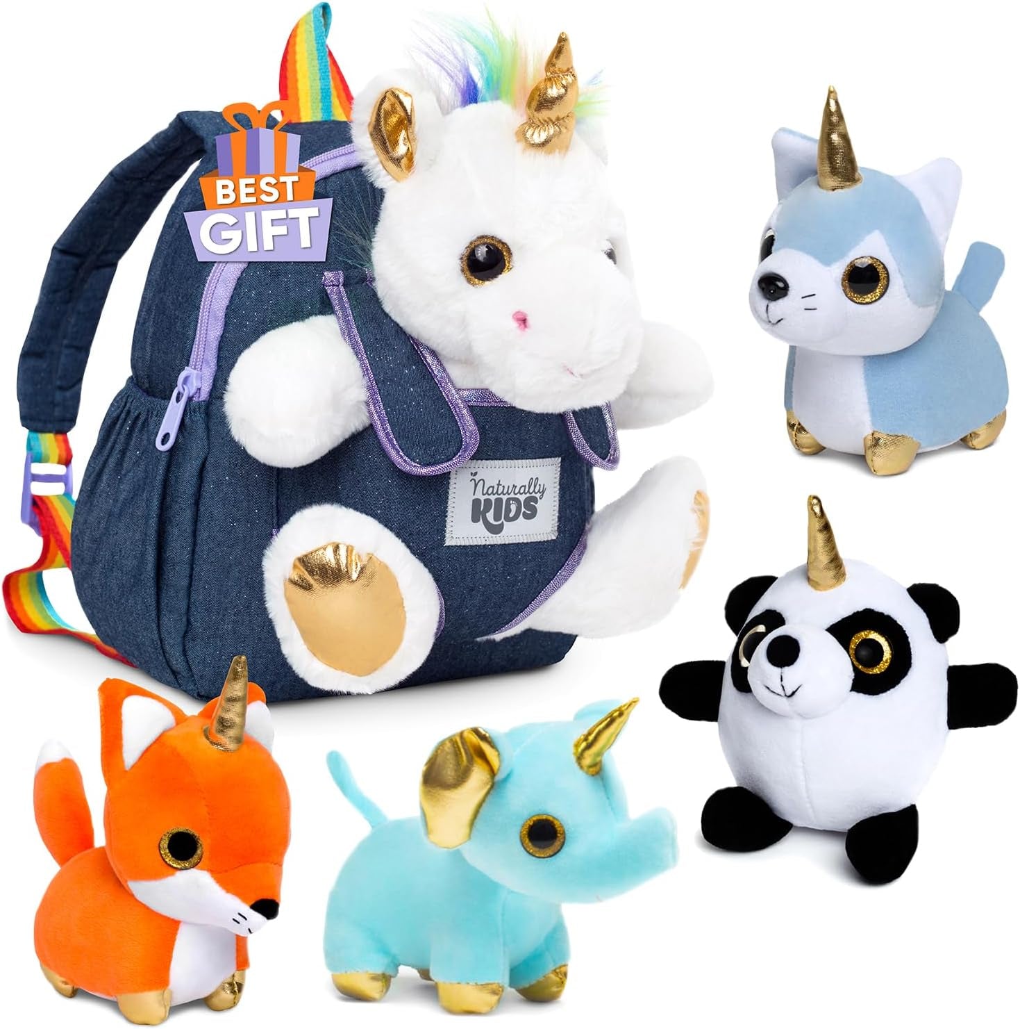 Wolf Backpack, Wolf Toys for Kids 3-5, Toddler Husky Stuffed Animal Gifts for 2 3 4 5 Year Old Girl Boy