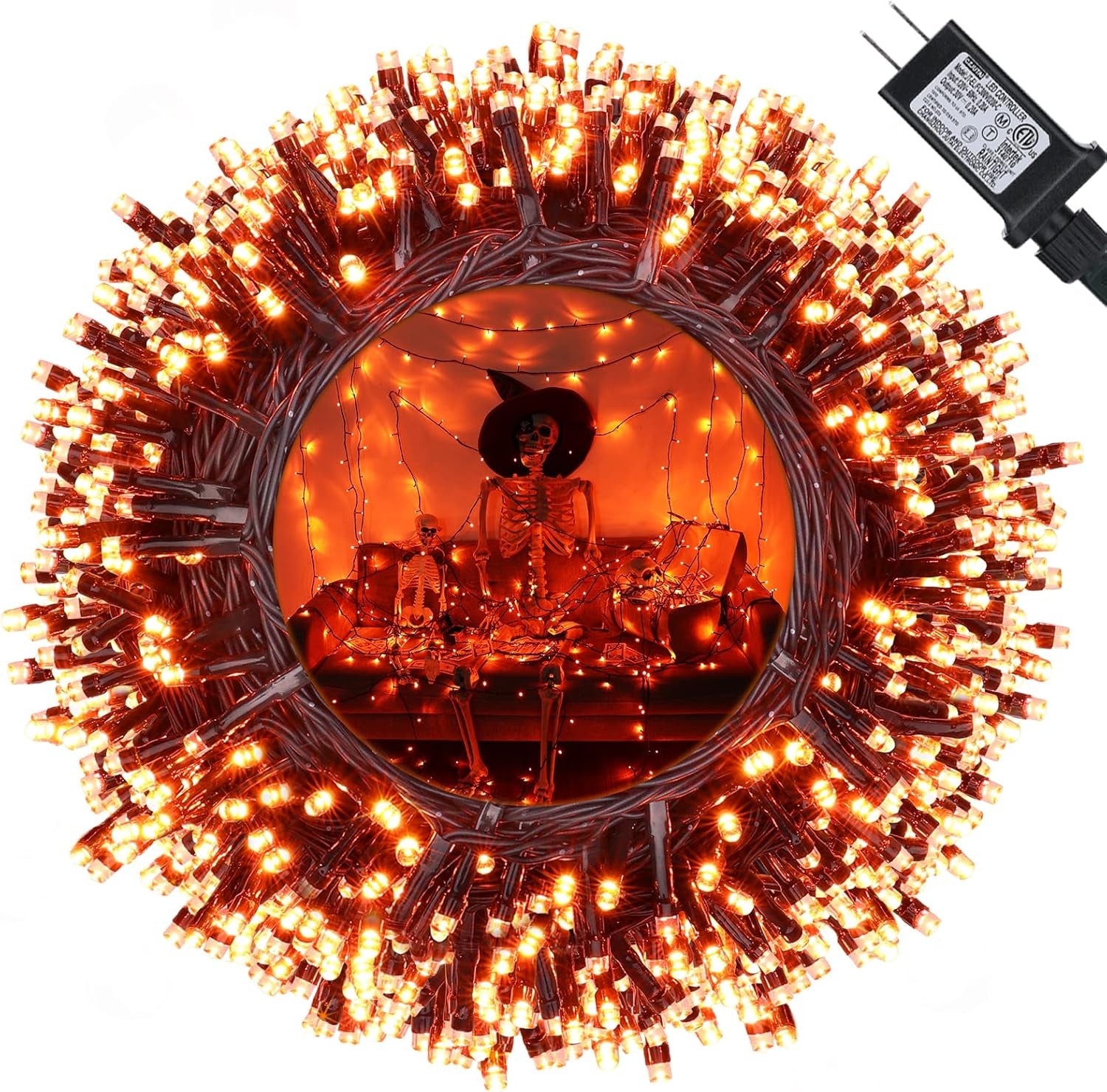 114Ft Christmas String Lights - Outdoor, 300 LED Connectable with Timer, 8 Modes Tree Lights Fairy Twinkle for Garden, Wedding, Indoor/Outdoor Xmas Decor (Cool White)