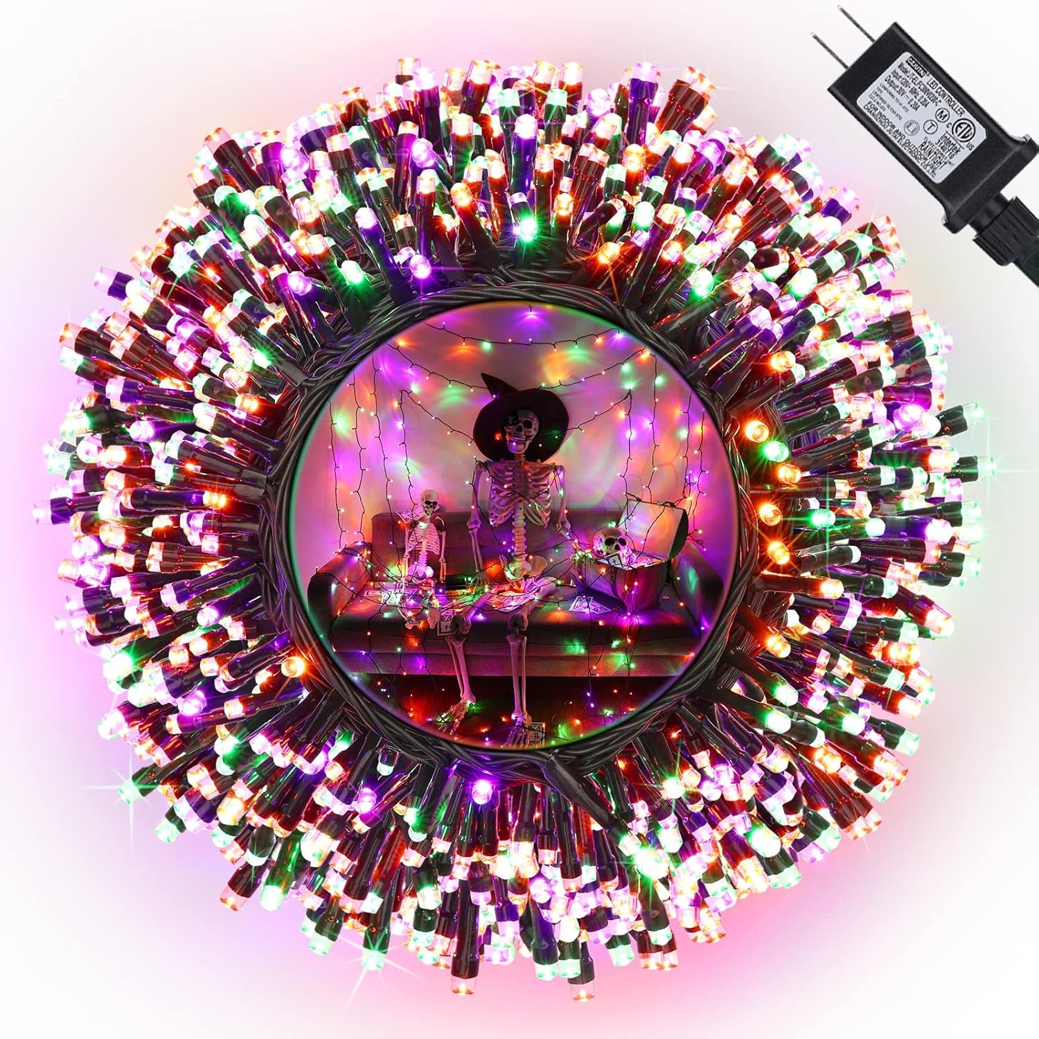 114Ft Christmas String Lights - Outdoor, 300 LED Connectable with Timer, 8 Modes Tree Lights Fairy Twinkle for Garden, Wedding, Indoor/Outdoor Xmas Decor (Cool White)