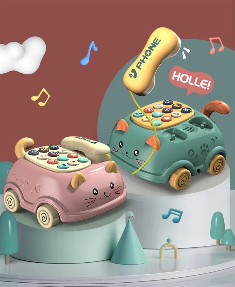 “Baby 3 - in - 1 Musical Phone Toy – Toddler Interactive Learning Montessori Toy with Lights, Cat Telephone & Storytelling for Early Education” - RELUX.STORE