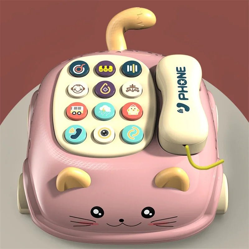 “Baby 3 - in - 1 Musical Phone Toy – Toddler Interactive Learning Montessori Toy with Lights, Cat Telephone & Storytelling for Early Education” - RELUX.STORE