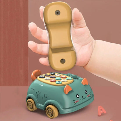 “Baby 3 - in - 1 Musical Phone Toy – Toddler Interactive Learning Montessori Toy with Lights, Cat Telephone & Storytelling for Early Education” - RELUX.STORE