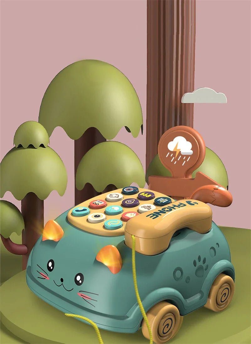 “Baby 3 - in - 1 Musical Phone Toy – Toddler Interactive Learning Montessori Toy with Lights, Cat Telephone & Storytelling for Early Education” - RELUX.STORE