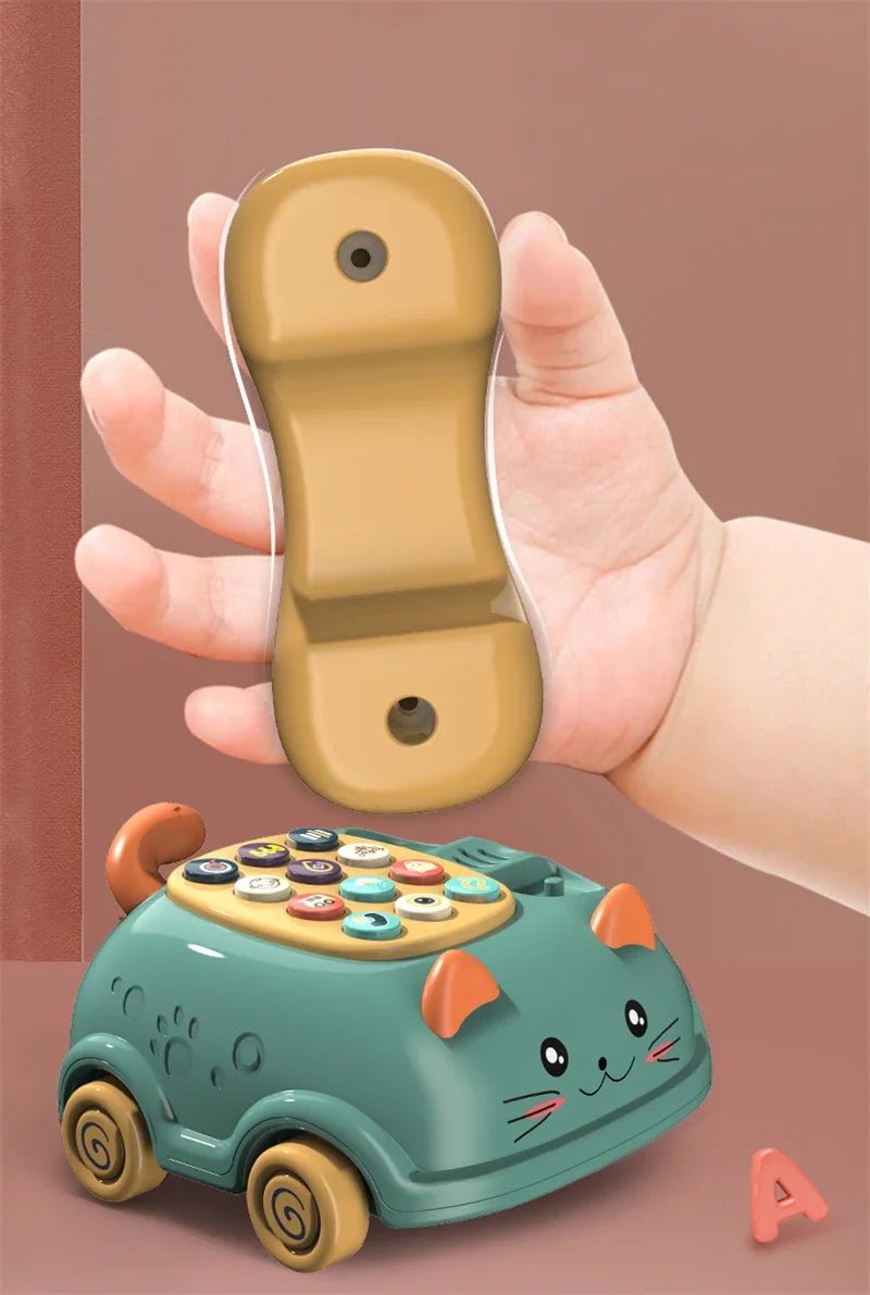 “Baby 3 - in - 1 Musical Phone Toy – Toddler Interactive Learning Montessori Toy with Lights, Cat Telephone & Storytelling for Early Education” - RELUX.STORE