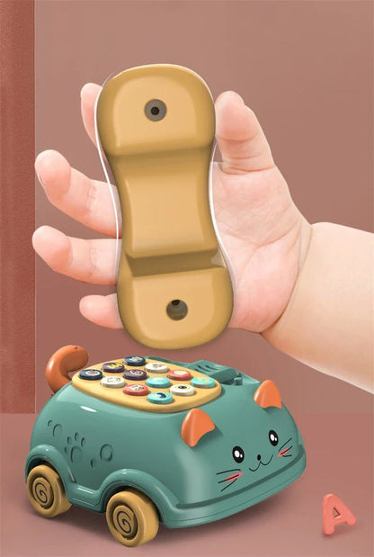 “Baby 3 - in - 1 Musical Phone Toy – Toddler Interactive Learning Montessori Toy with Lights, Cat Telephone & Storytelling for Early Education” - RELUX.STORE