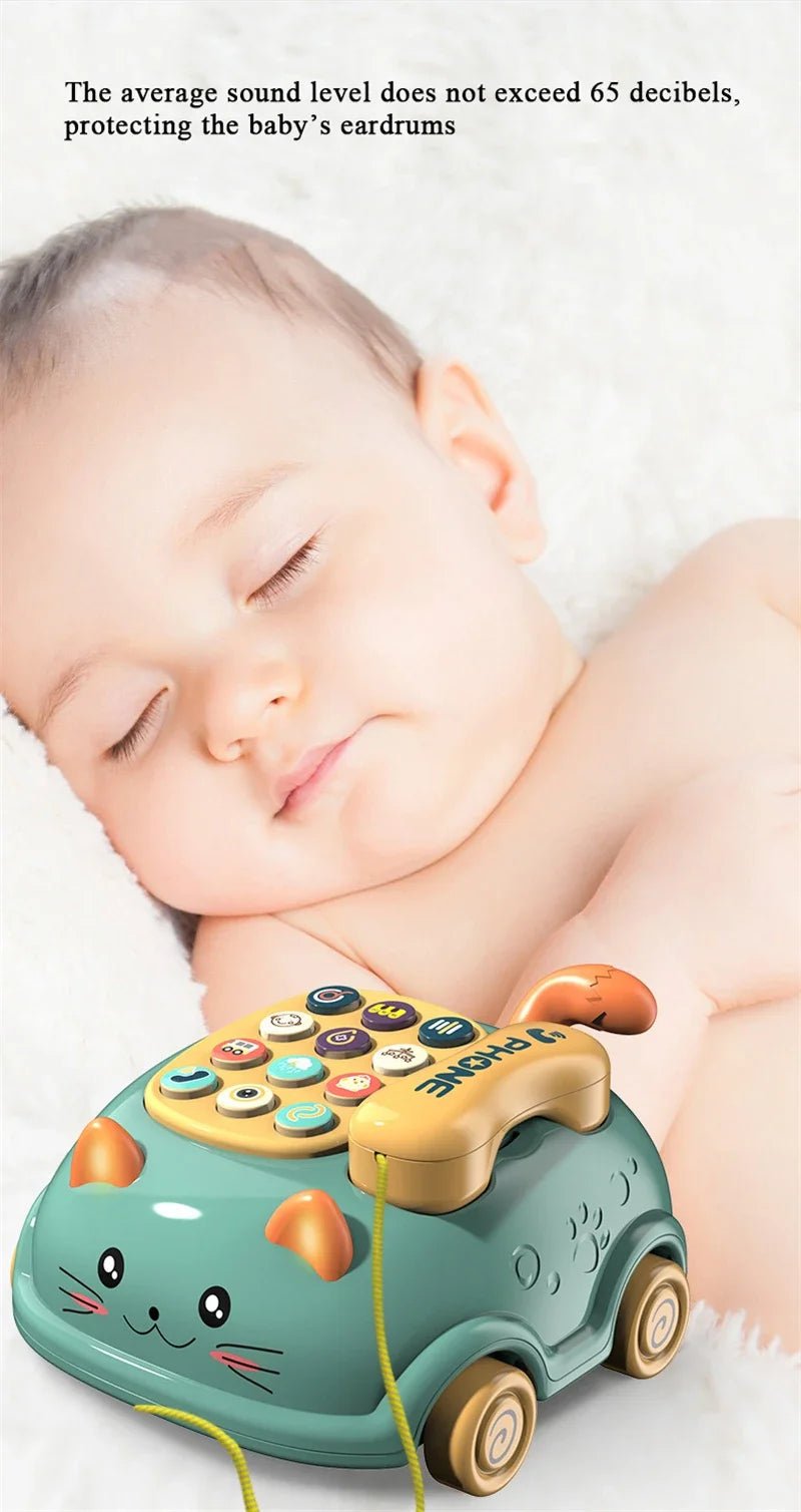 “Baby 3 - in - 1 Musical Phone Toy – Toddler Interactive Learning Montessori Toy with Lights, Cat Telephone & Storytelling for Early Education” - RELUX.STORE