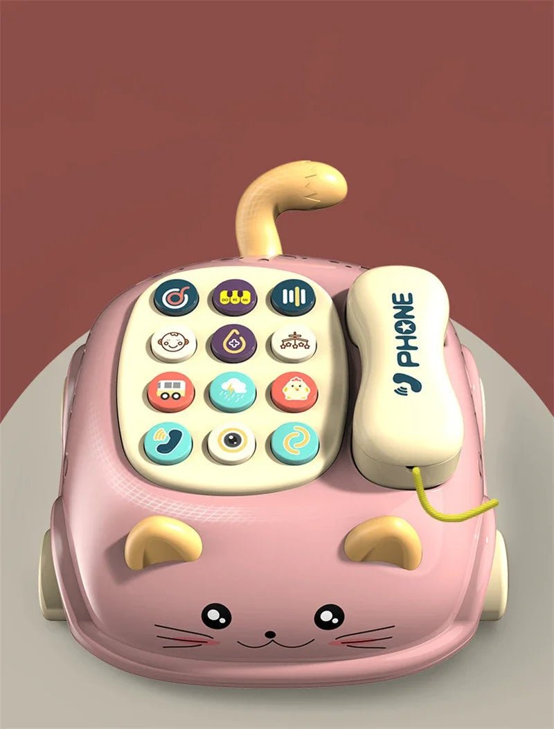 “Baby 3 - in - 1 Musical Phone Toy – Toddler Interactive Learning Montessori Toy with Lights, Cat Telephone & Storytelling for Early Education” - RELUX.STORE