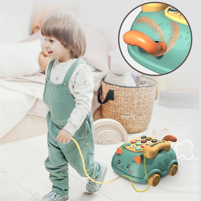 “Baby 3 - in - 1 Musical Phone Toy – Toddler Interactive Learning Montessori Toy with Lights, Cat Telephone & Storytelling for Early Education” - RELUX.STORE