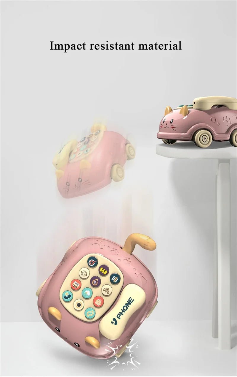 “Baby 3 - in - 1 Musical Phone Toy – Toddler Interactive Learning Montessori Toy with Lights, Cat Telephone & Storytelling for Early Education” - RELUX.STORE