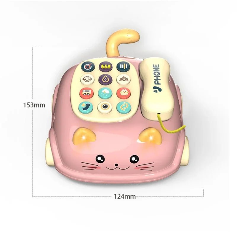 “Baby 3 - in - 1 Musical Phone Toy – Toddler Interactive Learning Montessori Toy with Lights, Cat Telephone & Storytelling for Early Education” - RELUX.STORE