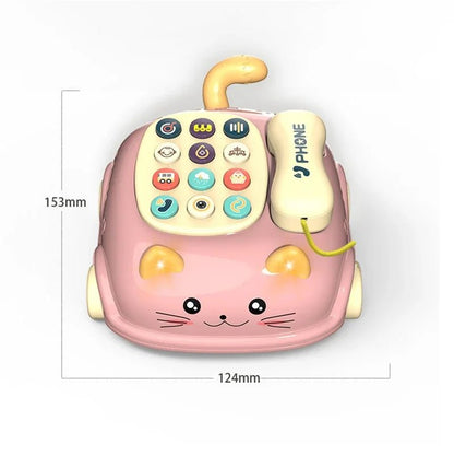 “Baby 3 - in - 1 Musical Phone Toy – Toddler Interactive Learning Montessori Toy with Lights, Cat Telephone & Storytelling for Early Education” - RELUX.STORE