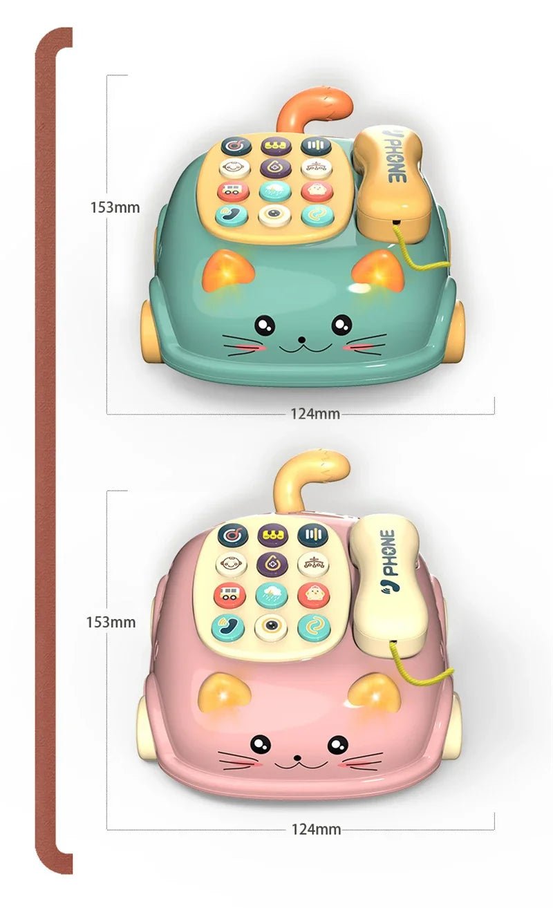 “Baby 3 - in - 1 Musical Phone Toy – Toddler Interactive Learning Montessori Toy with Lights, Cat Telephone & Storytelling for Early Education” - RELUX.STORE