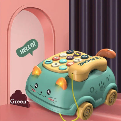 “Baby 3 - in - 1 Musical Phone Toy – Toddler Interactive Learning Montessori Toy with Lights, Cat Telephone & Storytelling for Early Education” - RELUX.STORE