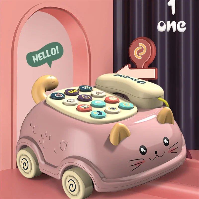 “Baby 3 - in - 1 Musical Phone Toy – Toddler Interactive Learning Montessori Toy with Lights, Cat Telephone & Storytelling for Early Education” - RELUX.STORE