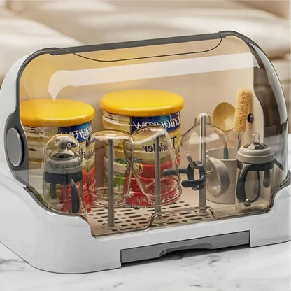 Baby Feeding Bottle Drain Rack Nipple Feeding Cup Holder with Cover Storage Drying Rack Bottle Cleaning and Drying Machine - RELUX.STORE