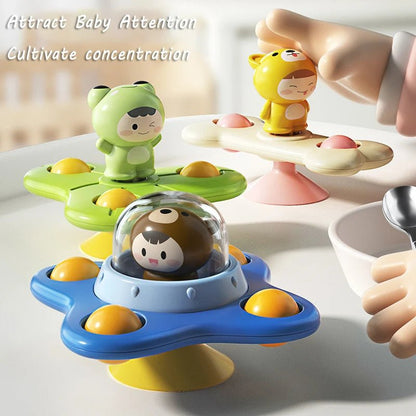 "Baby Montessori Spin Cup Top – Bath Toy with Suction, Rotating Rattles & Sensory Fidget Spinner for Early Learning" 🍼🌀✨ - RELUX.STORE