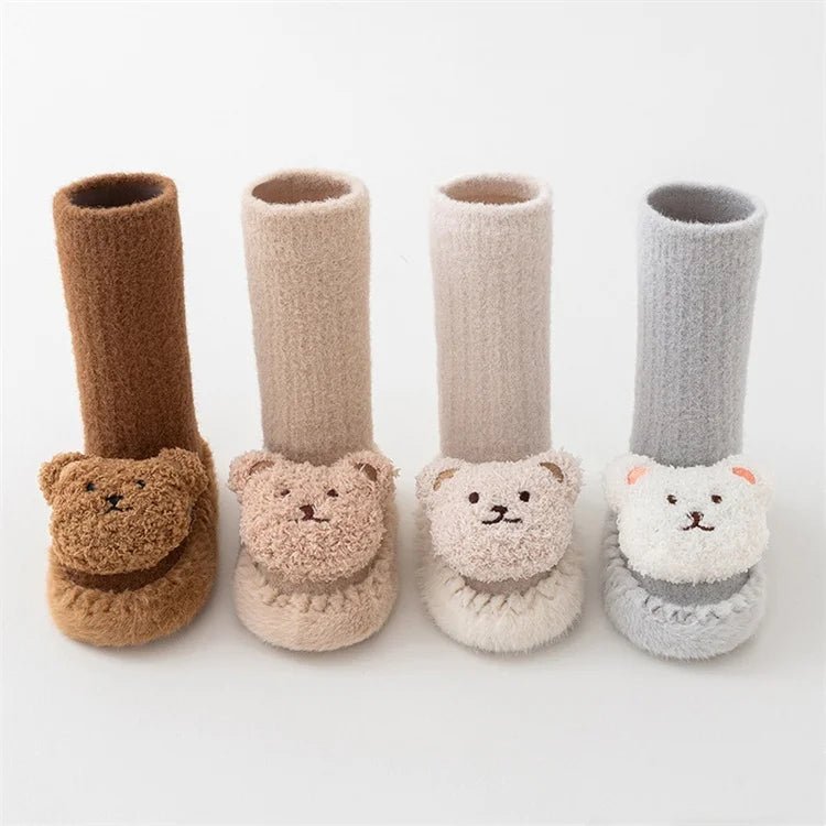 Baby Socks For Girls Boys Shoes Velvet Winter Thicken Warm Cartoon Bear Newborn Floor Sock Non Slip Soft Toddler First Walker - RELUX.STOREBaby Socks For Girls Boys Shoes Velvet Winter Thicken Warm Cartoon Bear Newborn Floor Sock Non Slip Soft Toddler First Walker