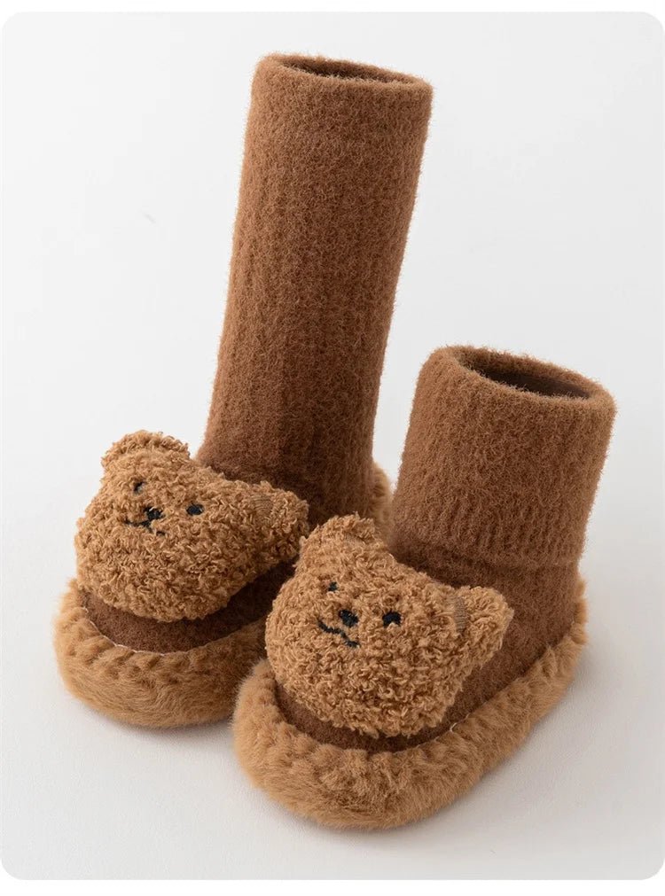 Baby Socks For Girls Boys Shoes Velvet Winter Thicken Warm Cartoon Bear Newborn Floor Sock Non Slip Soft Toddler First Walker - RELUX.STOREBaby Socks For Girls Boys Shoes Velvet Winter Thicken Warm Cartoon Bear Newborn Floor Sock Non Slip Soft Toddler First Walker