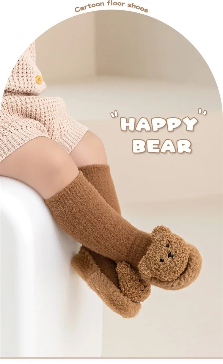 Baby Socks For Girls Boys Shoes Velvet Winter Thicken Warm Cartoon Bear Newborn Floor Sock Non Slip Soft Toddler First Walker - RELUX.STOREBaby Socks For Girls Boys Shoes Velvet Winter Thicken Warm Cartoon Bear Newborn Floor Sock Non Slip Soft Toddler First Walker
