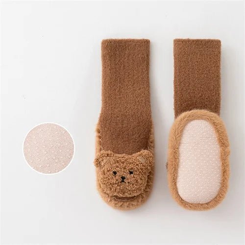 Baby Socks For Girls Boys Shoes Velvet Winter Thicken Warm Cartoon Bear Newborn Floor Sock Non Slip Soft Toddler First Walker - RELUX.STOREBaby Socks For Girls Boys Shoes Velvet Winter Thicken Warm Cartoon Bear Newborn Floor Sock Non Slip Soft Toddler First Walker