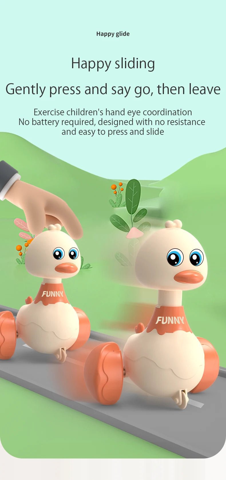 “Baby Toy Swing Duck Pull - Back Car – Cartoon Animal Inertia Vehicle for Toddlers, Early Education Toy for Boys & Girls” - RELUX.STORE