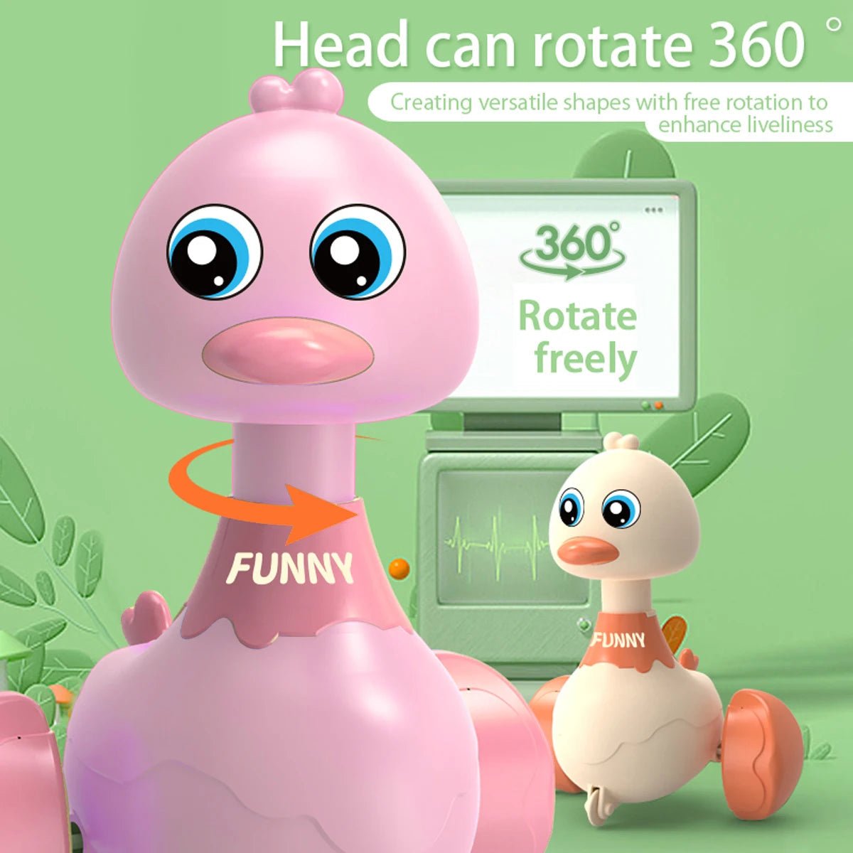 “Baby Toy Swing Duck Pull - Back Car – Cartoon Animal Inertia Vehicle for Toddlers, Early Education Toy for Boys & Girls” - RELUX.STORE