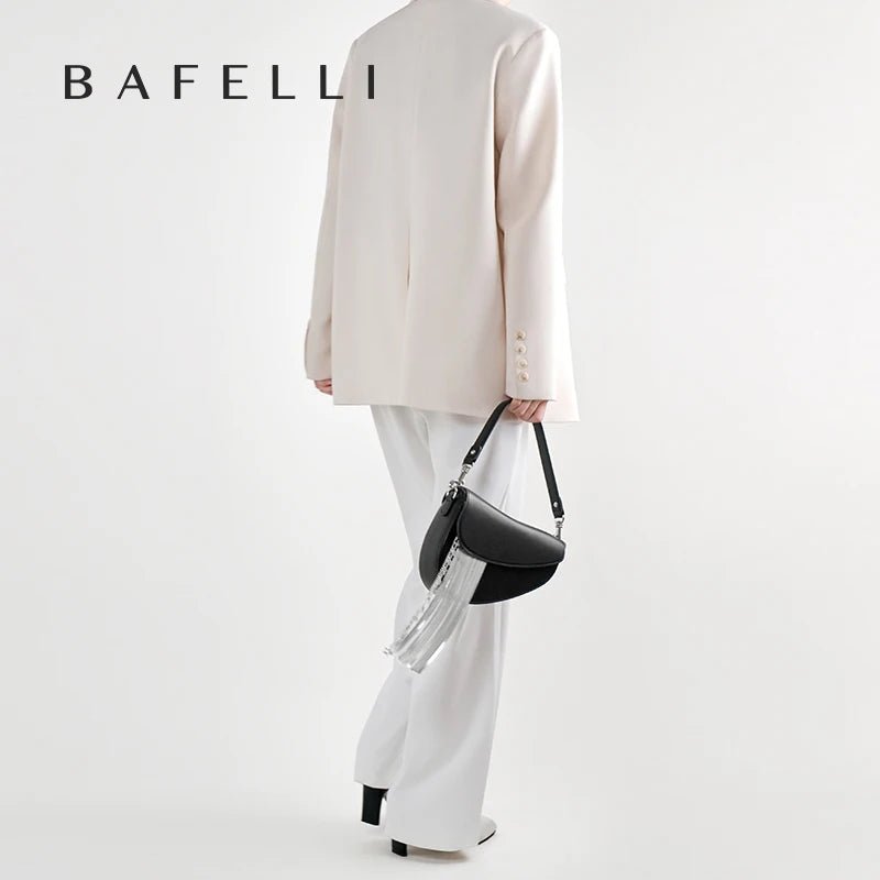 BAFELLI 2025 NEW LUXURY WOMAN BAGS LEATHER STYLISH INDIVIDUALITY FASHION TASSELS PURSE SHOULDER CROSSBODY HANDBAGS FEMALE SADDLE - RELUX.STORE