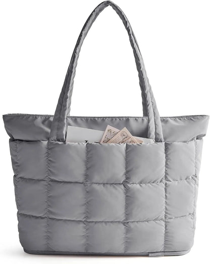 BAGSMART Expandable Tote Bag for Women, Puffer Work Tote Water - Resistant Quilted, Nurse and Carry - On Travel Gym Bag - RELUX.STORE
