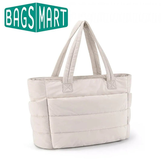 BAGSMART Women's Bag Large Capacity Solid Color Tote Bag Versatile Handbag for Commuter Work Student Class Shopping bag - RELUX.STORE