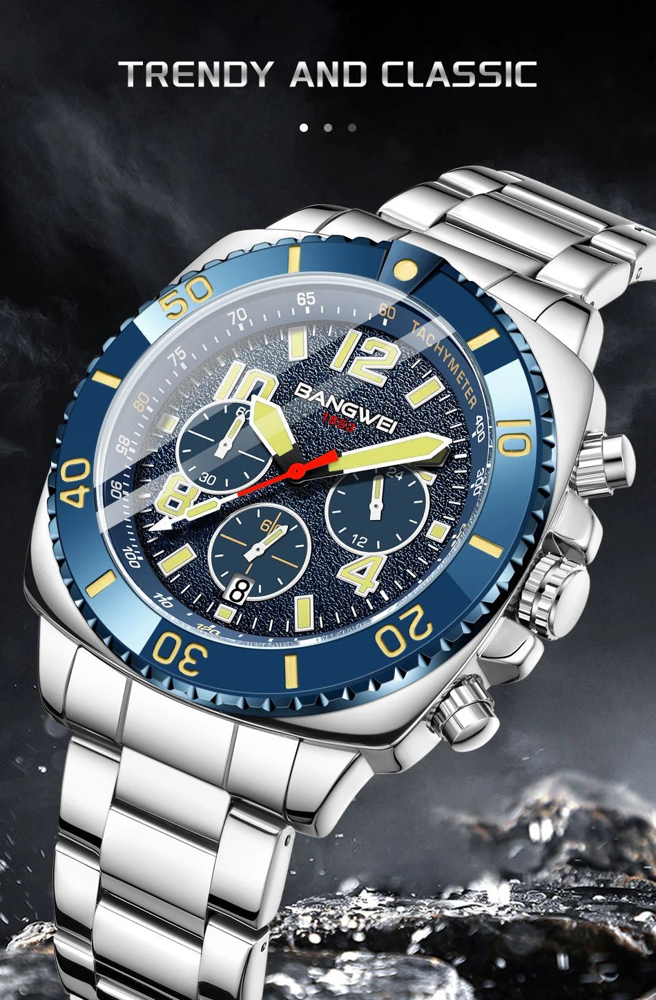BANGWEI 2025 Luxury Watches Men Fashion Sports Quartz Wristwatches 30M Waterproof Luminous Chronograph Mens Watch Reloj Hombre - RELUX.STORE