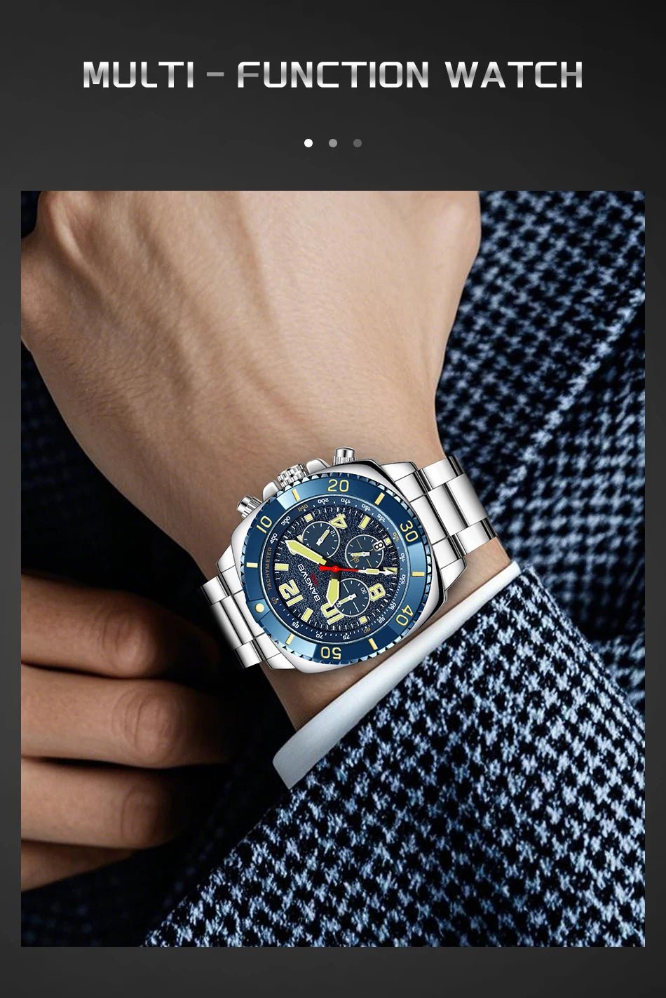 BANGWEI 2025 Luxury Watches Men Fashion Sports Quartz Wristwatches 30M Waterproof Luminous Chronograph Mens Watch Reloj Hombre - RELUX.STORE