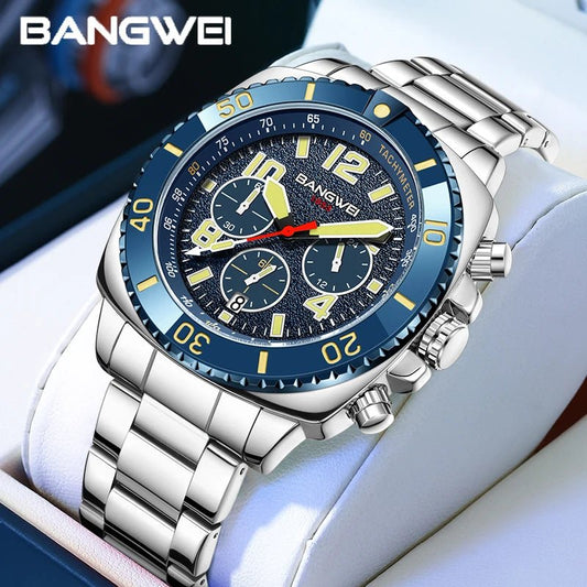 BANGWEI 2025 Luxury Watches Men Fashion Sports Quartz Wristwatches 30M Waterproof Luminous Chronograph Mens Watch Reloj Hombre - RELUX.STORE