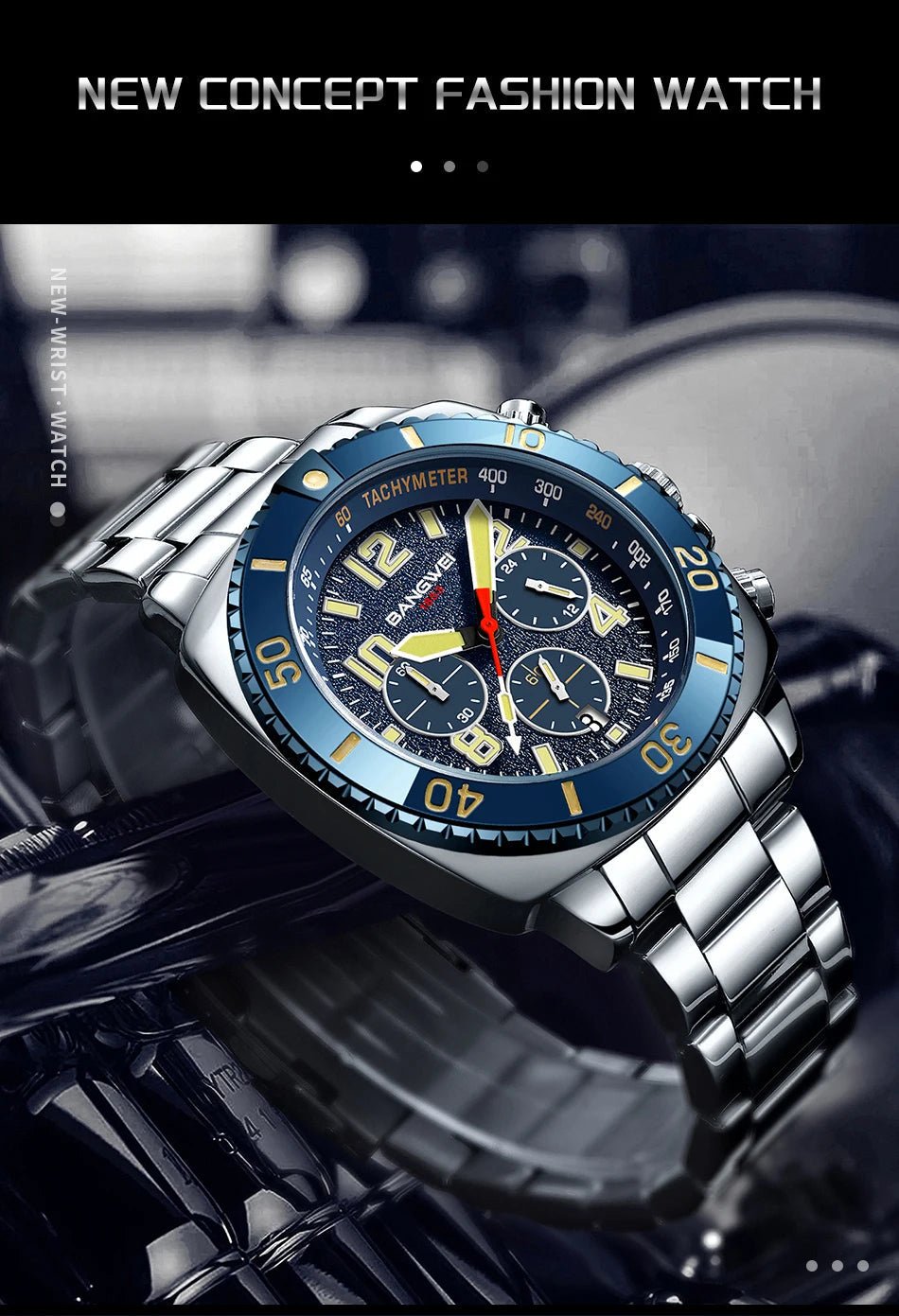 BANGWEI 2025 Luxury Watches Men Fashion Sports Quartz Wristwatches 30M Waterproof Luminous Chronograph Mens Watch Reloj Hombre - RELUX.STORE