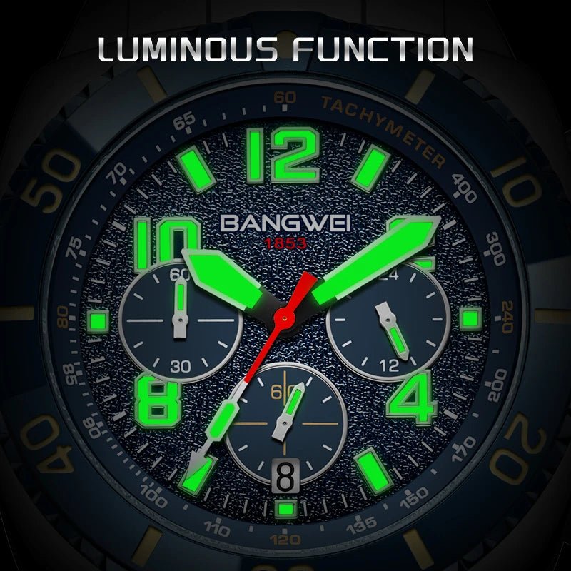 BANGWEI 2025 Luxury Watches Men Fashion Sports Quartz Wristwatches 30M Waterproof Luminous Chronograph Mens Watch Reloj Hombre - RELUX.STORE