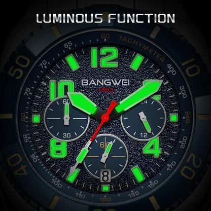 BANGWEI 2025 Luxury Watches Men Fashion Sports Quartz Wristwatches 30M Waterproof Luminous Chronograph Mens Watch Reloj Hombre - RELUX.STORE