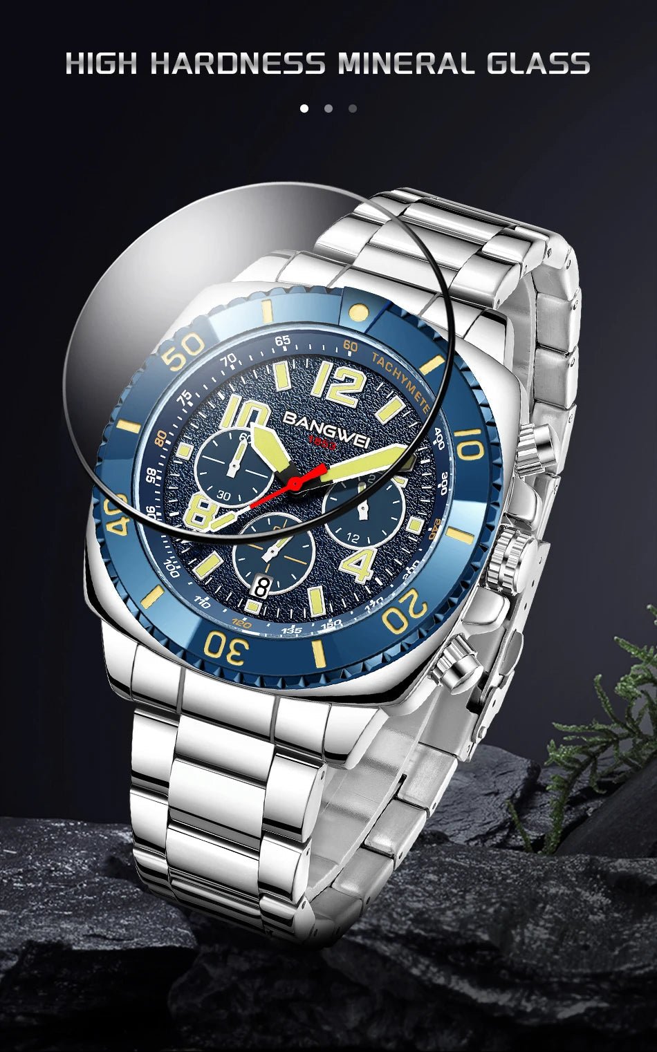 BANGWEI 2025 Luxury Watches Men Fashion Sports Quartz Wristwatches 30M Waterproof Luminous Chronograph Mens Watch Reloj Hombre - RELUX.STORE