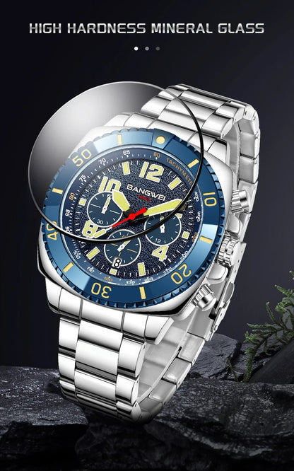 BANGWEI 2025 Luxury Watches Men Fashion Sports Quartz Wristwatches 30M Waterproof Luminous Chronograph Mens Watch Reloj Hombre - RELUX.STORE