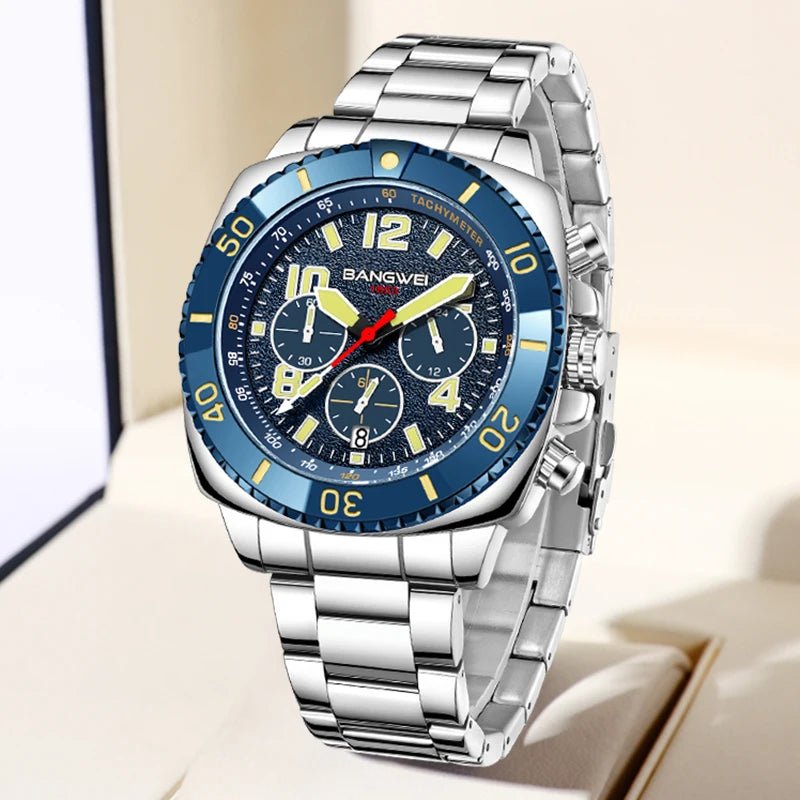 BANGWEI 2025 Luxury Watches Men Fashion Sports Quartz Wristwatches 30M Waterproof Luminous Chronograph Mens Watch Reloj Hombre - RELUX.STORE