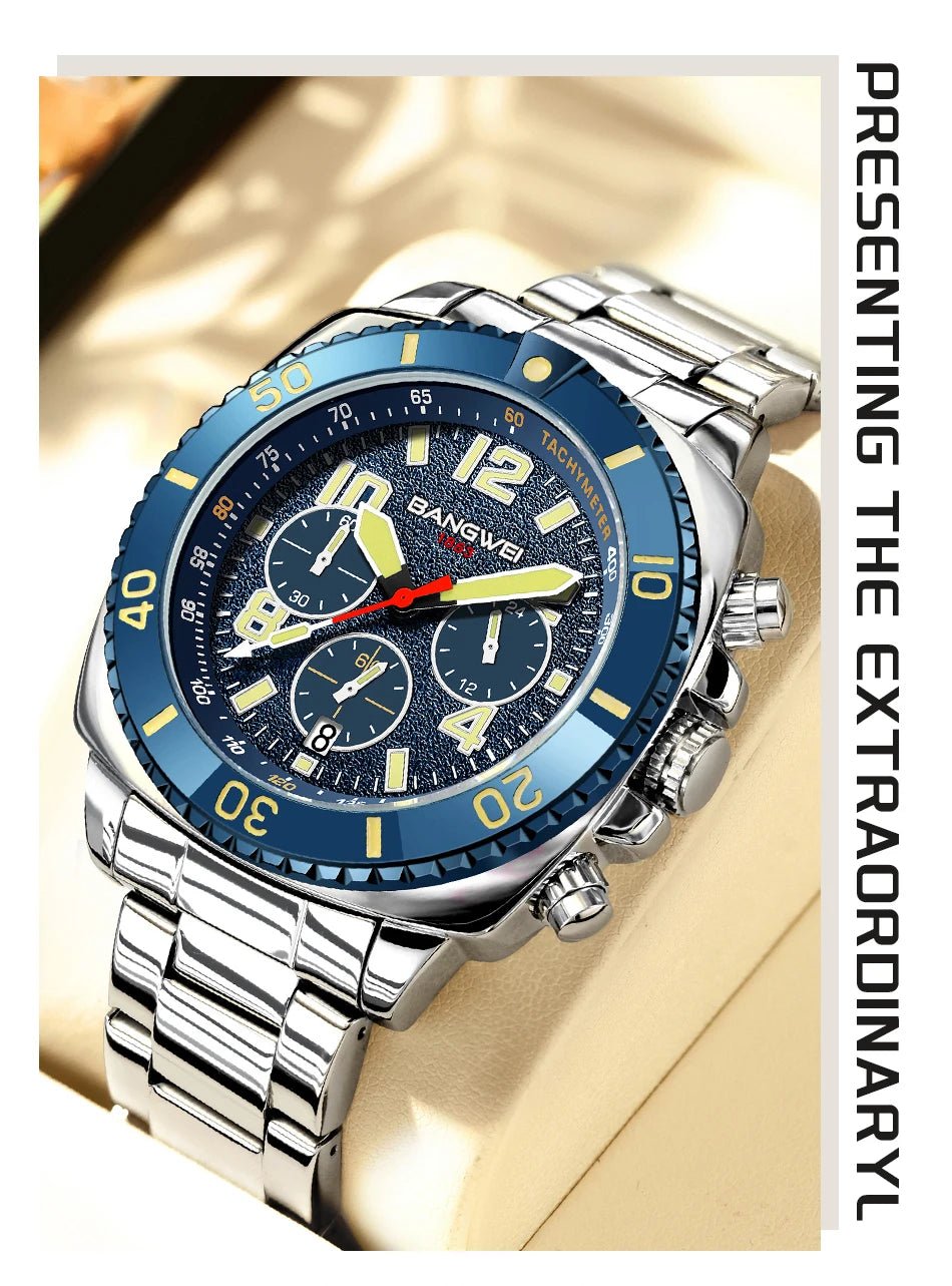 BANGWEI 2025 Luxury Watches Men Fashion Sports Quartz Wristwatches 30M Waterproof Luminous Chronograph Mens Watch Reloj Hombre - RELUX.STORE