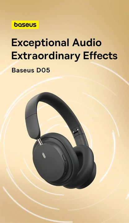 Baseus Bowie D05 Wireless Headphones – 3D Spatial Audio, Bluetooth 5.3, 40mm Drivers, Foldable Over - Ear Headset with 70H Playback - RELUX.STORE