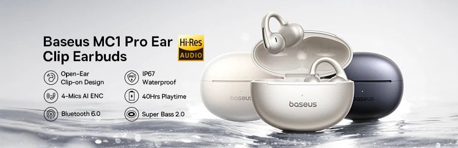 "Baseus Bowie E19 Wireless Earphones – Bluetooth 5.3, Big Bass 12mm Drivers, IPX5 Waterproof, 33H Battery Life Earbuds" - RELUX.STORE