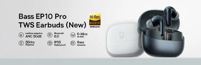 "Baseus Bowie E19 Wireless Earphones – Bluetooth 5.3, Big Bass 12mm Drivers, IPX5 Waterproof, 33H Battery Life Earbuds" - RELUX.STORE