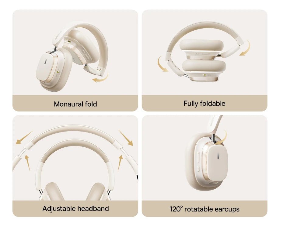 🎧 Baseus Bowie H1s Wireless Over - Ear Headphones – Hi - Res Spatial Audio & 46dB Noise Cancelling 🎶 - RELUX.STORE
