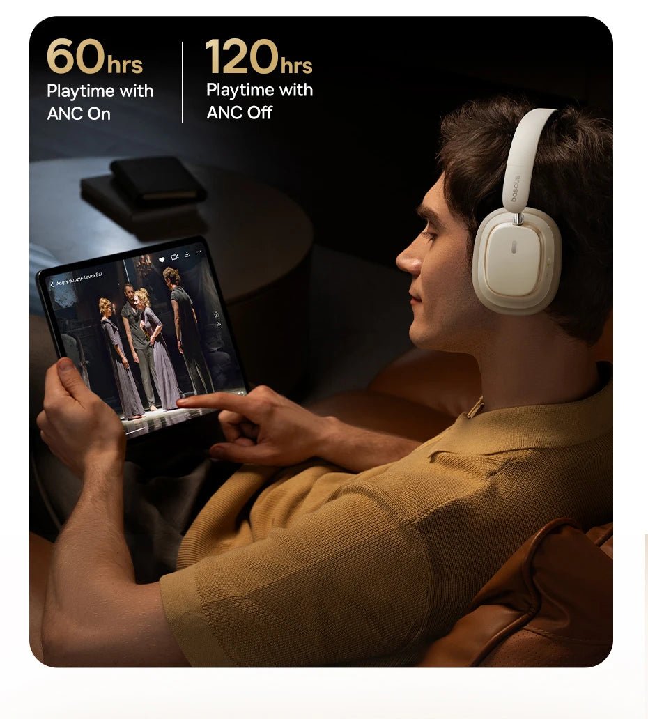 🎧 Baseus Bowie H1s Wireless Over - Ear Headphones – Hi - Res Spatial Audio & 46dB Noise Cancelling 🎶 - RELUX.STORE