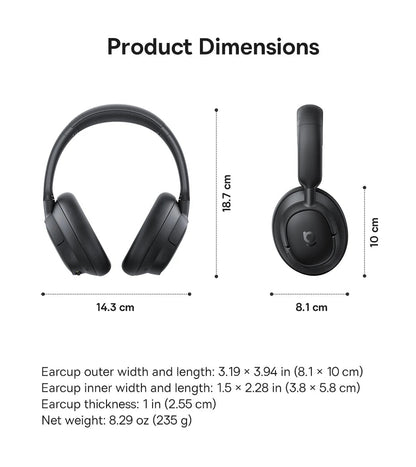 "Baseus EH10 ANC Wireless Headphones – 45dB Adaptive Hybrid Noise Cancelling, Hi - Res LDAC, Bluetooth 6.0, 80H Playtime" - RELUX.STORE