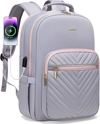 Laptop Backpack for Women 15.6 Inch,Cute Womens Travel Backpack Purse,Professional Laptop Computer Bag,Waterproof Work Business College Teacher Bags Carry on Backpack with USB Port,Mint Green